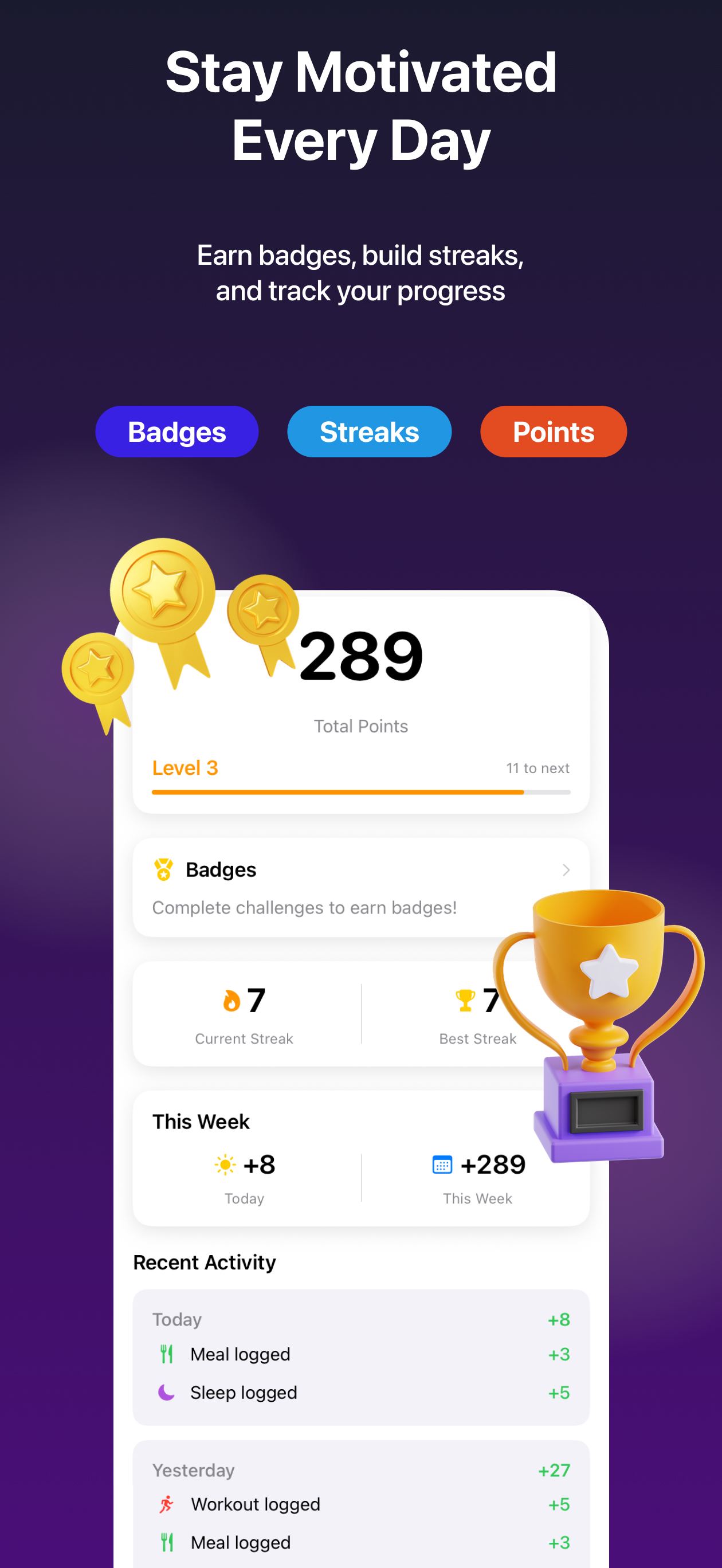 Badges and achievements